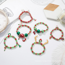 Shangjie OEM Christmas Gift Fashion Smart Bracelet Jewelry Elastic Christmas Charm Bracelet Candy Bead Bracelet